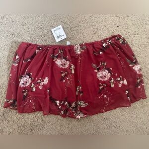 Charolette Russe red floral cropped tube top size medium (NWT)